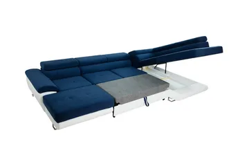 Reginia 4-sits Hörnbäddsoffa 125x270 cm med Förvaring i Manchestertyg - Flaskgrön - Möbler - Soffa - Bäddsoffa - Bäddsoffa divan