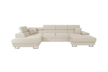 Reginia 4-sits Hörnbäddsoffa 125x270 cm med Förvaring i Manchestertyg - Gräddvit - Möbler - Soffa - Bäddsoffa - Bäddsoffa divan