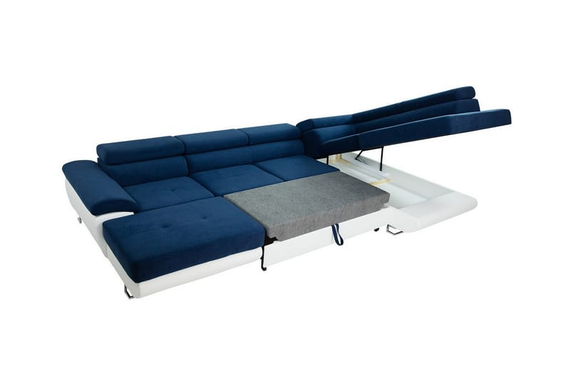 Reginia 4-sits Hörnbäddsoffa 125x270 cm med Förvaring i Manchestertyg - Gräddvit - Möbler - Soffa - Bäddsoffa - Bäddsoffa divan