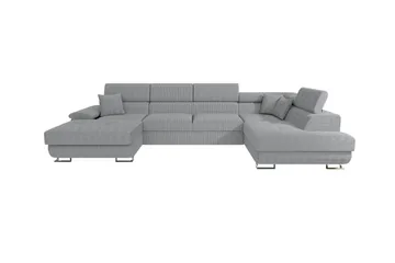 Reginia 4-sits Hörnbäddsoffa 125x270 cm med Förvaring i Manchestertyg - Grå - Möbler - Soffa - Bäddsoffa - Bäddsoffa divan