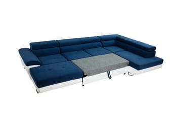Reginia 4-sits Hörnbäddsoffa 125x270 cm med Förvaring i Manchestertyg - Marinblå - Möbler - Soffa - Bäddsoffa - Bäddsoffa divan