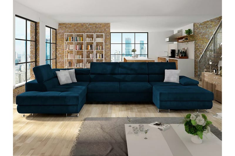 Reginia 4-sits Hörnbäddsoffa 375 cm NO_BRAND Dark blue - Möbler - Soffa - Bäddsoffa - Bäddsoffa divan