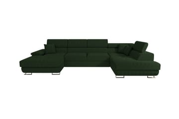 Reginia 4-sits Hörnbäddsoffa med Förvaring i Manchestertyg - Grön - Möbler - Soffa - Bäddsoffa - Bäddsoffa divan