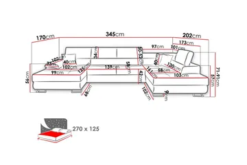 Reginia 4-sits Hörnbäddsoffa - Möbler - Soffa - Bäddsoffa - Hörnbäddsoffa