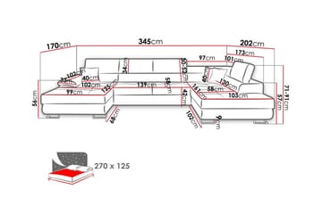 Reginia 4-sits Hörnbäddsoffa - Möbler - Soffa - Bäddsoffa - Hörnbäddsoffa