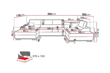 Reginia 4-sits Hörnbäddsoffa - Möbler - Soffa - Bäddsoffa - Bäddsoffa divan