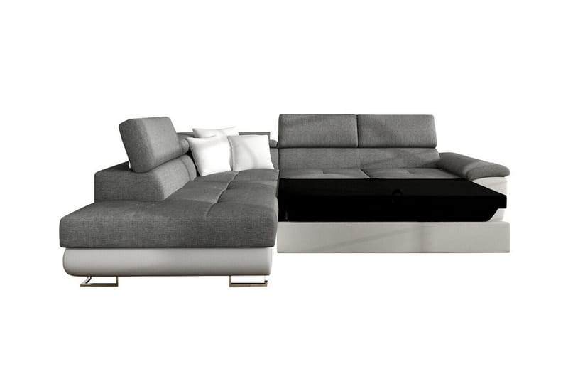Reginia Vänstervänd Hörnbäddsoffa 125x195 cm med Förvaring i Manchestertyg - Blå - Möbler - Soffa - Bäddsoffa - Bäddsoffa längsbäddad