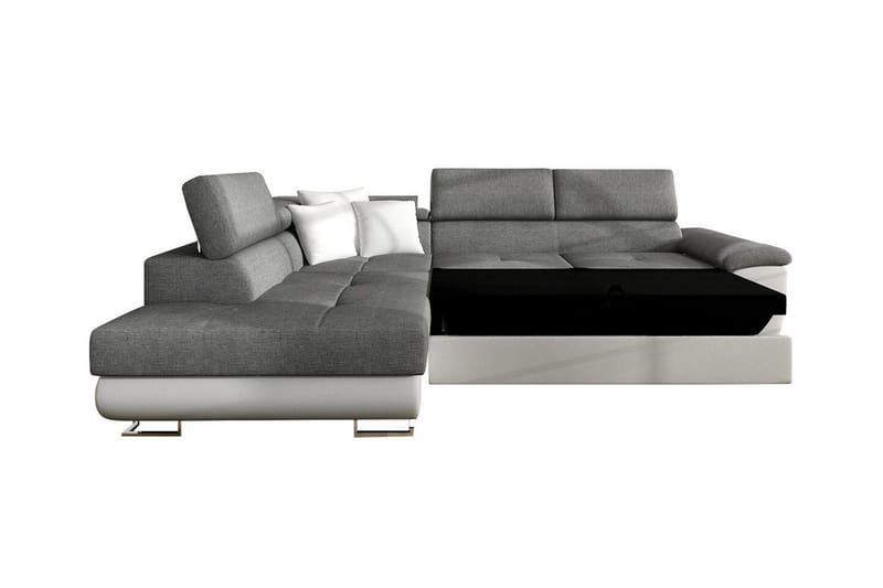 Reginia Vänstervänd Hörnbäddsoffa 125x195 cm med Förvaring i Manchestertyg - Brun - Möbler - Soffa - Bäddsoffa - Bäddsoffa längsbäddad