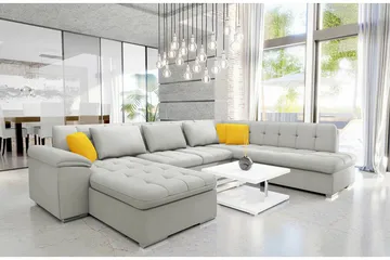 Sakri 5-sits Hörnbäddsoffa Ljusgrå - Möbler - Soffa - Bäddsoffa - Hörnbäddsoffa