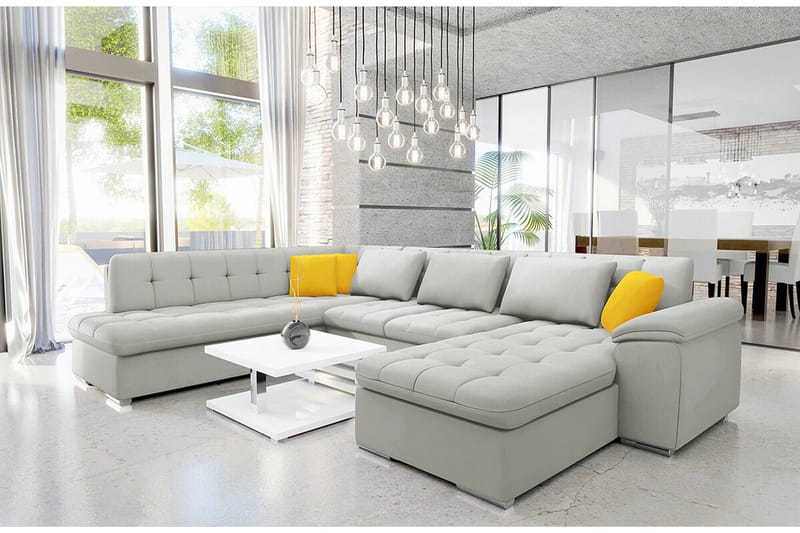 Sakri 5-sits Hörnbäddsoffa Ljusgrå - Möbler - Soffa - Bäddsoffa - Hörnbäddsoffa