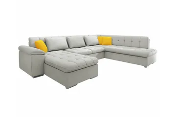 Sakri 5-sits Hörnbäddsoffa NO_BRAND Ljusgrå - Möbler - Soffa - Bäddsoffa - Hörnbäddsoffa