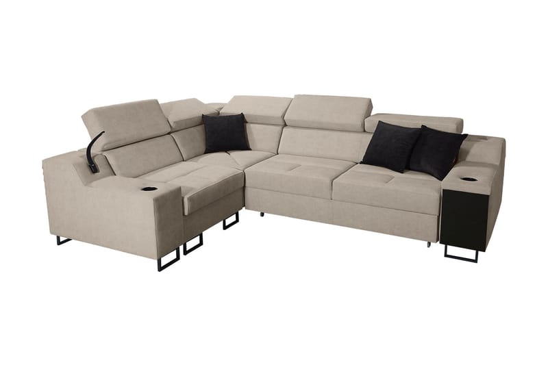 Seginus Hörnbäddsoffa 4-sits 210x127, Beige