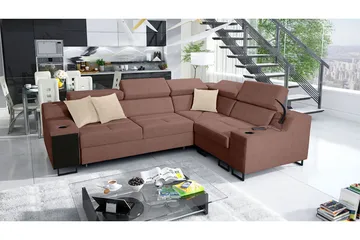 Seginus Hörnbäddsoffa 4-sits 210x127 - Rosa - Möbler - Soffa - Bäddsoffa - Hörnbäddsoffa