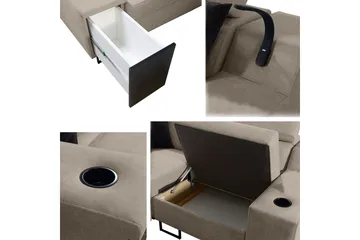 Seginus Hörnbäddsoffa 4-sits 210x127 - Rosa - Möbler - Soffa - Bäddsoffa - Hörnbäddsoffa