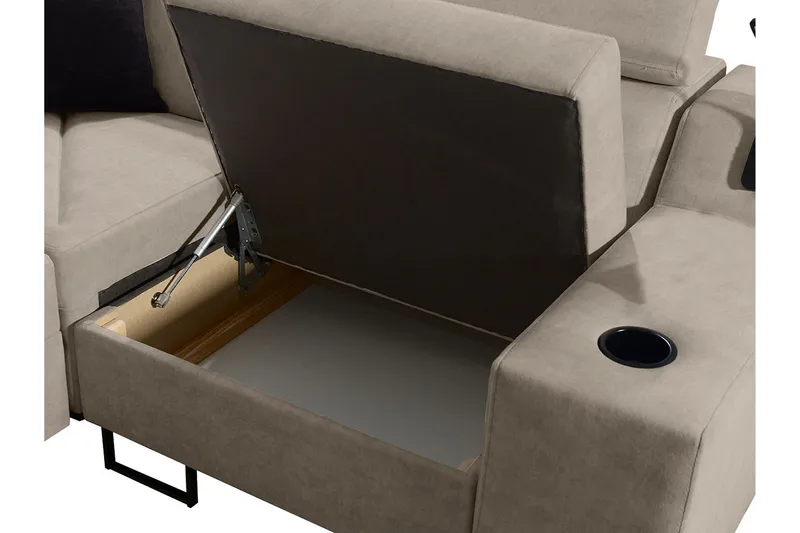 Seginus Hörnbäddsoffa 4-sits 210x127 - Rosa - Möbler - Soffa - Bäddsoffa - Hörnbäddsoffa