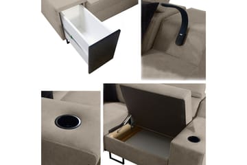 Seginus Hörnbäddsoffa 4-sits 210x127 - Svart - Möbler - Soffa - Bäddsoffa - Hörnbäddsoffa