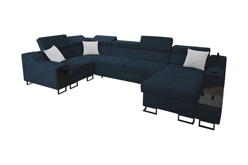 Seginus Hörnbäddsoffa m. Divan 5-sits 268x127, Blå