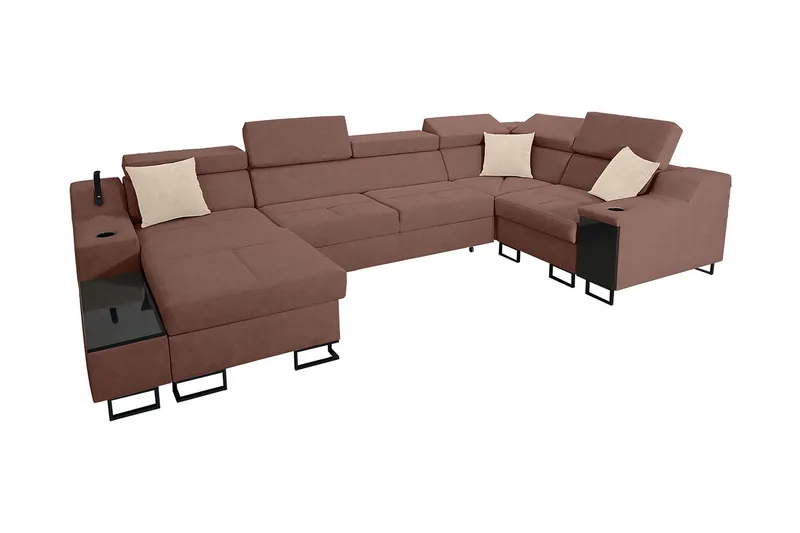 Seginus Hörnbäddsoffa m. Divan 5-sits 268x127 - Rosa - Möbler - Soffa - Bäddsoffa - Hörnbäddsoffa