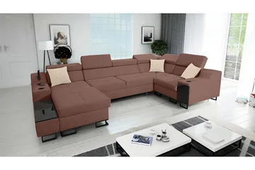 Seginus Hörnbäddsoffa m. Divan 5-sits 268x127 - Rosa - Möbler - Soffa - Bäddsoffa - Hörnbäddsoffa