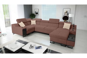 Seginus Hörnbäddsoffa m. Divan 5-sits 268x127 - Rosa - Möbler - Soffa - Bäddsoffa - Hörnbäddsoffa