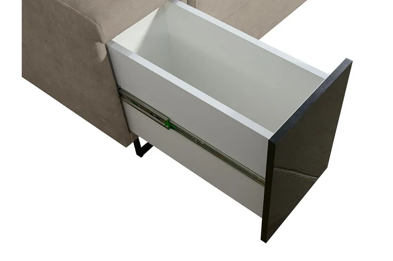 Seginus Hörnbäddsoffa m. Divan 5-sits 268x127 - Svart - Möbler - Soffa - Bäddsoffa - Hörnbäddsoffa