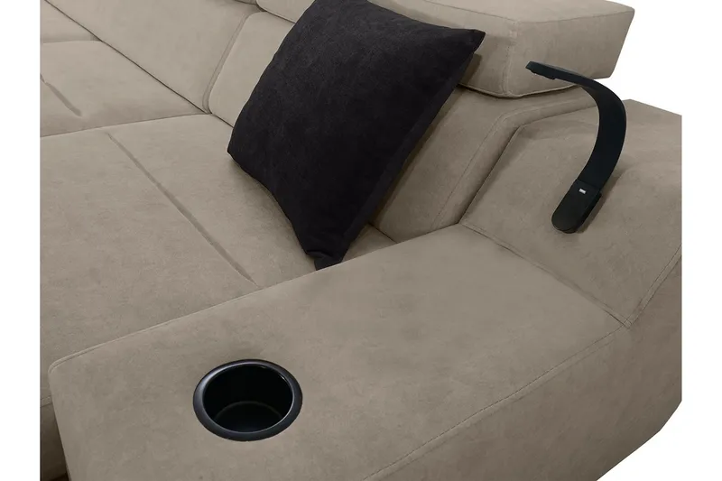 Seginus Hörnbäddsoffa m. Divan 5-sits 268x127 - Svart - Möbler - Soffa - Bäddsoffa - Hörnbäddsoffa