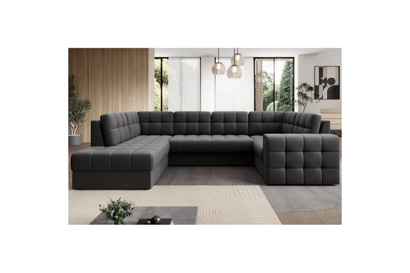 Sektionssoffa Eltap Blewett 299x198x82 cm - Sola 6, Mörkgrå, Vänster - Möbler - Soffa - Bäddsoffa - Hörnbäddsoffa