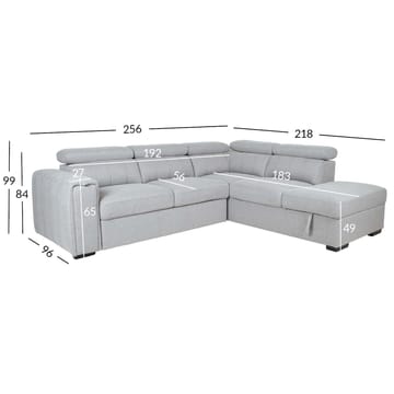 Hörnbäddsoffa Selmar Höger - Grå - Möbler - Soffa - Bäddsoffa - Hörnbäddsoffa