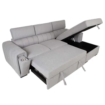 Hörnbäddsoffa Selmar Höger - Grå - Möbler - Soffa - Bäddsoffa - Hörnbäddsoffa