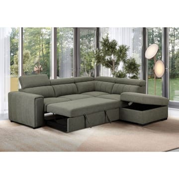 Hörnbäddsoffa Selmar Höger - Ljusgrön - Möbler - Soffa - Bäddsoffa - Hörnbäddsoffa
