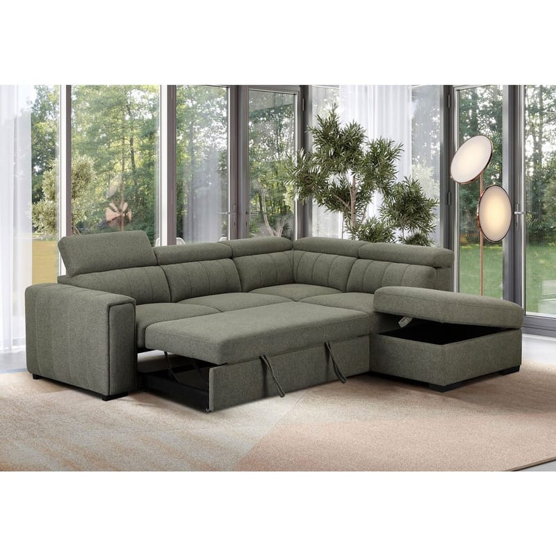 Hörnbäddsoffa Selmar Höger - Ljusgrön - Möbler - Soffa - Bäddsoffa - Hörnbäddsoffa