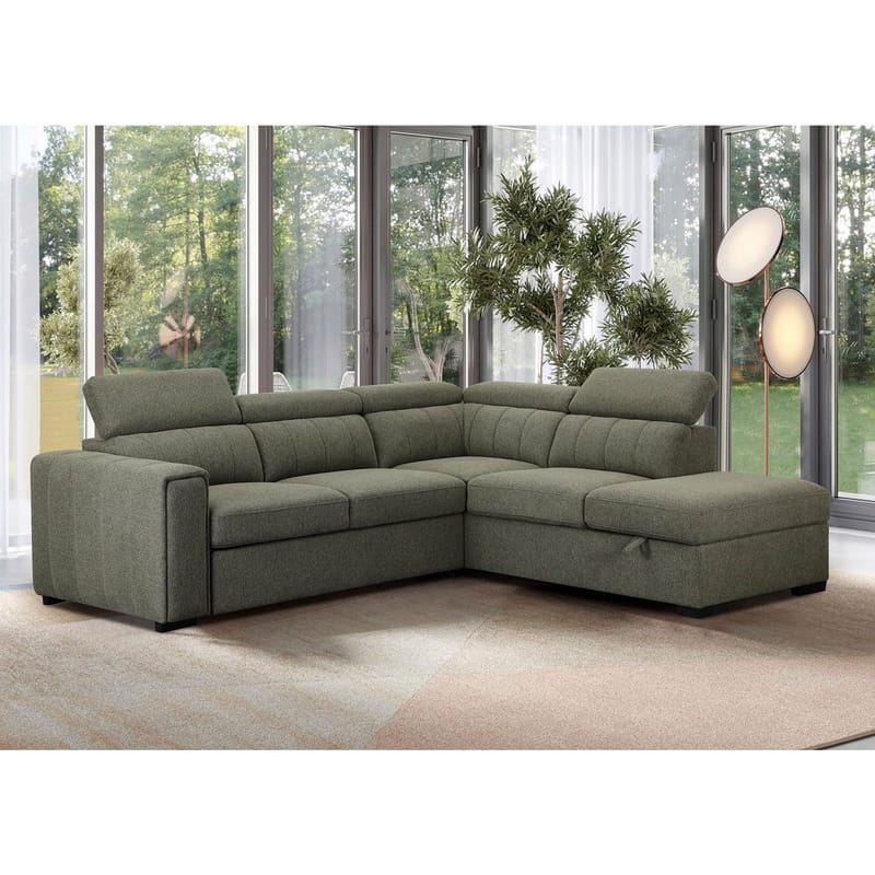 Hörnbäddsoffa Selmar Höger - Ljusgrön - Möbler - Soffa - Bäddsoffa - Hörnbäddsoffa