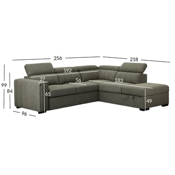 Hörnbäddsoffa Selmar Höger - Ljusgrön - Möbler - Soffa - Bäddsoffa - Hörnbäddsoffa