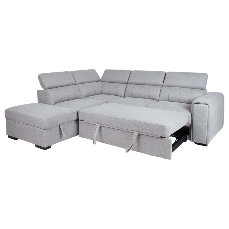 Hörnbäddsoffa Selmar Vänster - Grå - Möbler - Soffa - Bäddsoffa - Bäddsoffa längsbäddad