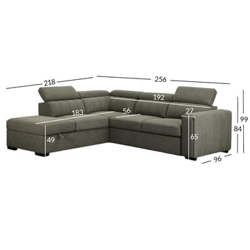 Hörnbäddsoffa Selmar Vänster - Ljusgrön - Möbler - Soffa - Bäddsoffa - Hörnbäddsoffa