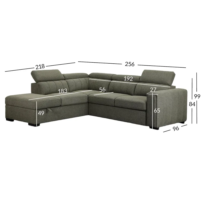 Hörnbäddsoffa Selmar Vänster - Ljusgrön - Möbler - Soffa - Bäddsoffa - Hörnbäddsoffa