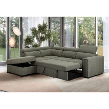 Hörnbäddsoffa Selmar Vänster - Ljusgrön - Möbler - Soffa - Bäddsoffa - Hörnbäddsoffa