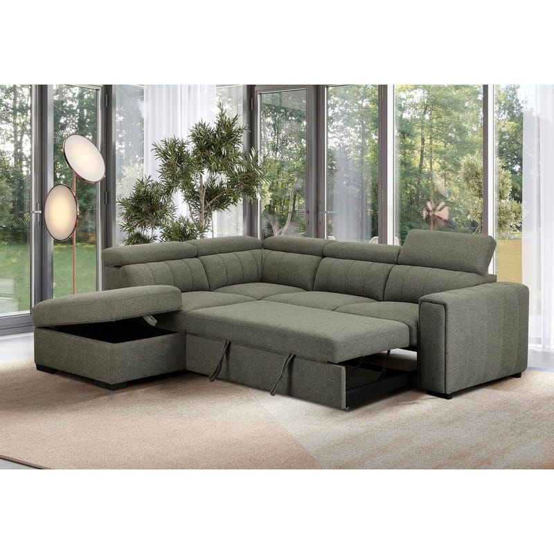 Hörnbäddsoffa Selmar Vänster - Ljusgrön - Möbler - Soffa - Bäddsoffa - Hörnbäddsoffa