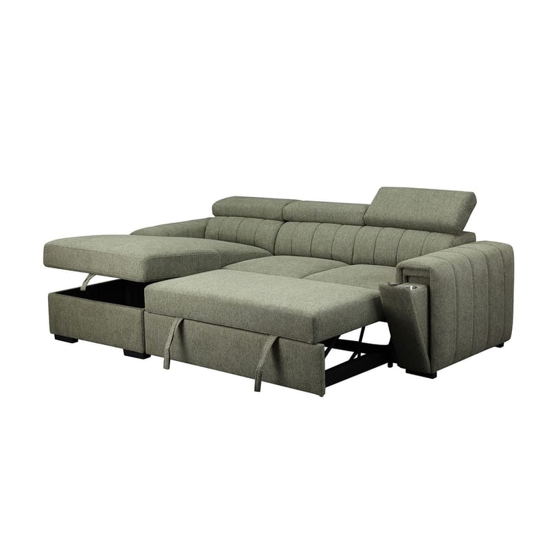 Hörnbäddsoffa Selmar Vänster - ljusgrön - Möbler - Soffa - Bäddsoffa - Hörnbäddsoffa