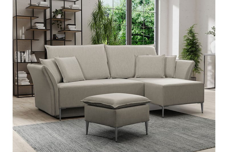 Staffin 3-sits Hörnbäddsoffa beige - Möbler - Soffa - Bäddsoffa - Hörnbäddsoffa