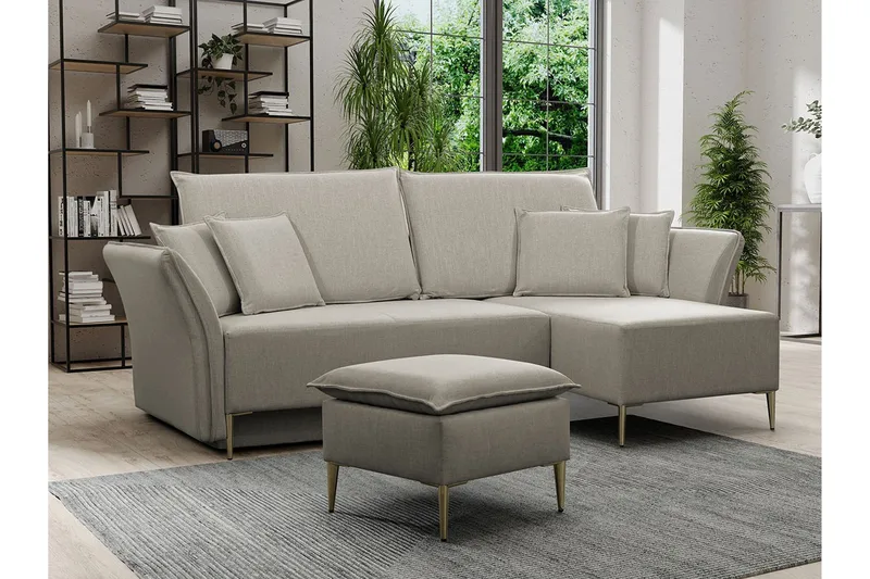 Staffin 3-sits Hörnbäddsoffa beige - Möbler - Soffa - Bäddsoffa - Hörnbäddsoffa