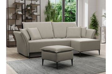 Staffin 3-sits Hörnbäddsoffa beige - Möbler - Soffa - Bäddsoffa - Hörnbäddsoffa