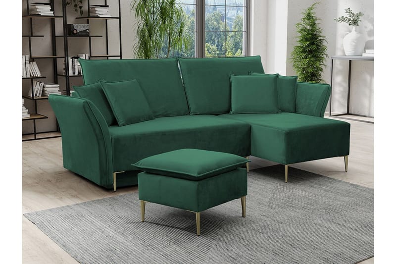 Staffin 3-sits Hörnbäddsoffa Dark green - Möbler - Soffa - Bäddsoffa - Hörnbäddsoffa