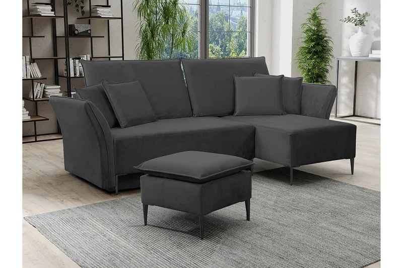 Staffin 3-sits Hörnbäddsoffa Dark grey - Möbler - Soffa - Bäddsoffa - Hörnbäddsoffa