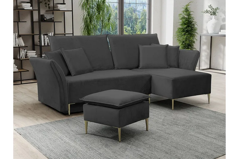 Staffin 3-sits Hörnbäddsoffa Dark grey - Möbler - Soffa - Bäddsoffa - Hörnbäddsoffa