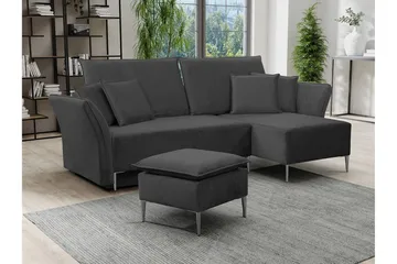Staffin 3-sits Hörnbäddsoffa Dark grey - Möbler - Soffa - Bäddsoffa - Bäddsoffa divan