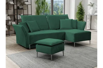 Staffin 3-sits Hörnbäddsoffa Green - Möbler - Soffa - Bäddsoffa - Hörnbäddsoffa