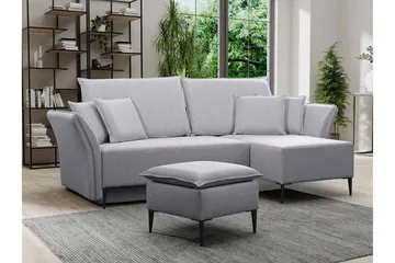 Staffin 3-sits Hörnbäddsoffa Light grey/Dark grey - Möbler - Soffa - Bäddsoffa - Bäddsoffa divan