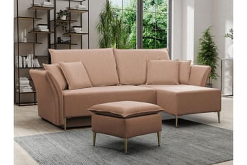 Staffin 3-sits Hörnbäddsoffa NO_BRAND Pink - Möbler - Soffa - Bäddsoffa - Bäddsoffa divan