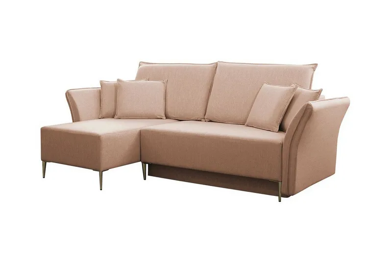 Staffin 3-sits Hörnbäddsoffa NO_BRAND Pink - Möbler - Soffa - Bäddsoffa - Bäddsoffa divan